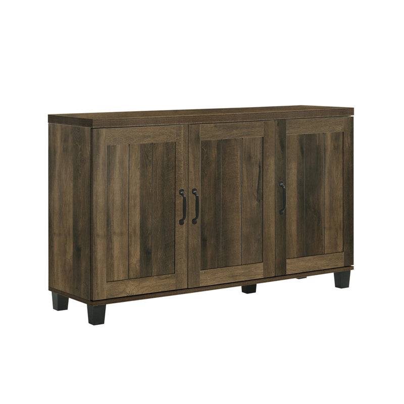 45"W 3-Door Shoe Cabinet In Dark Dusty Oak Finish, 6 Adjustable Shelves, Particle Board Construction Cabinet, 45"W, Sophisticated