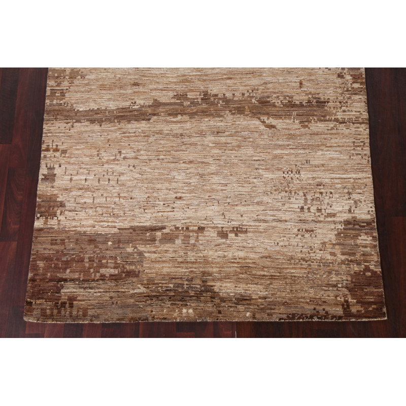 Tapis teinté dans la terre de ton abstrait 5 x 7