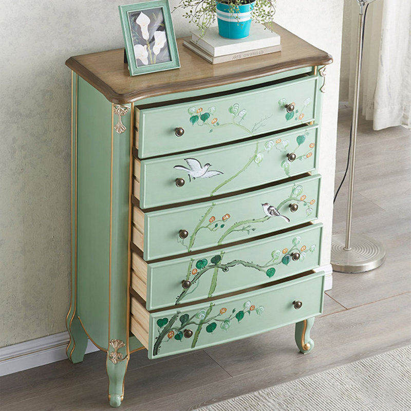 Armoire d'appoint en bois manufacturé brun-vert massif