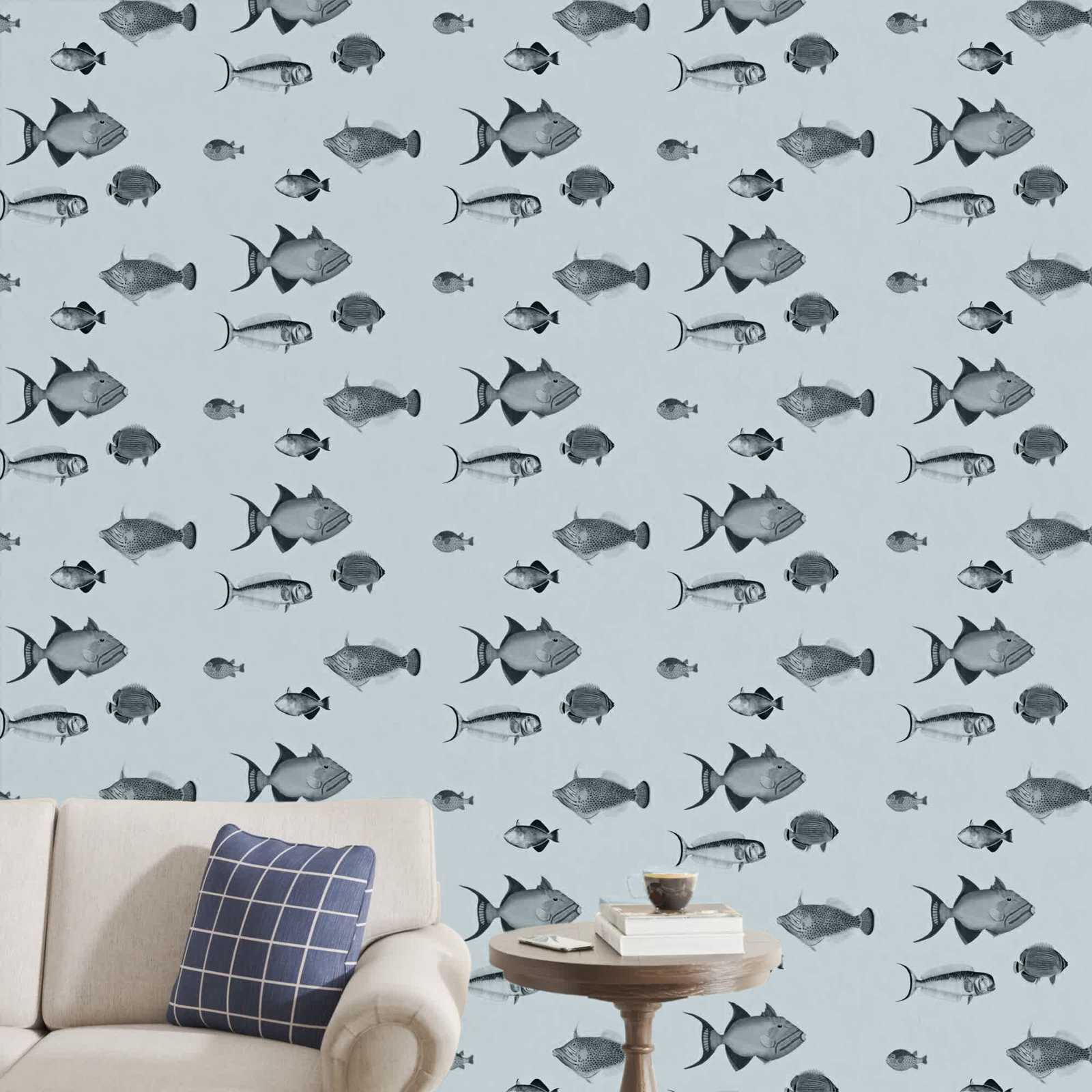 Kelsey Wallpaper, Blue