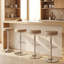 Swivel Upholstered Adjustable Height Counter Stool with Metal Frame-1370564129