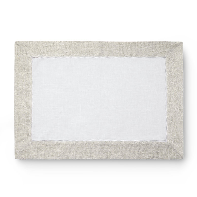 Filetto Rectangle Placemats, White/Gold