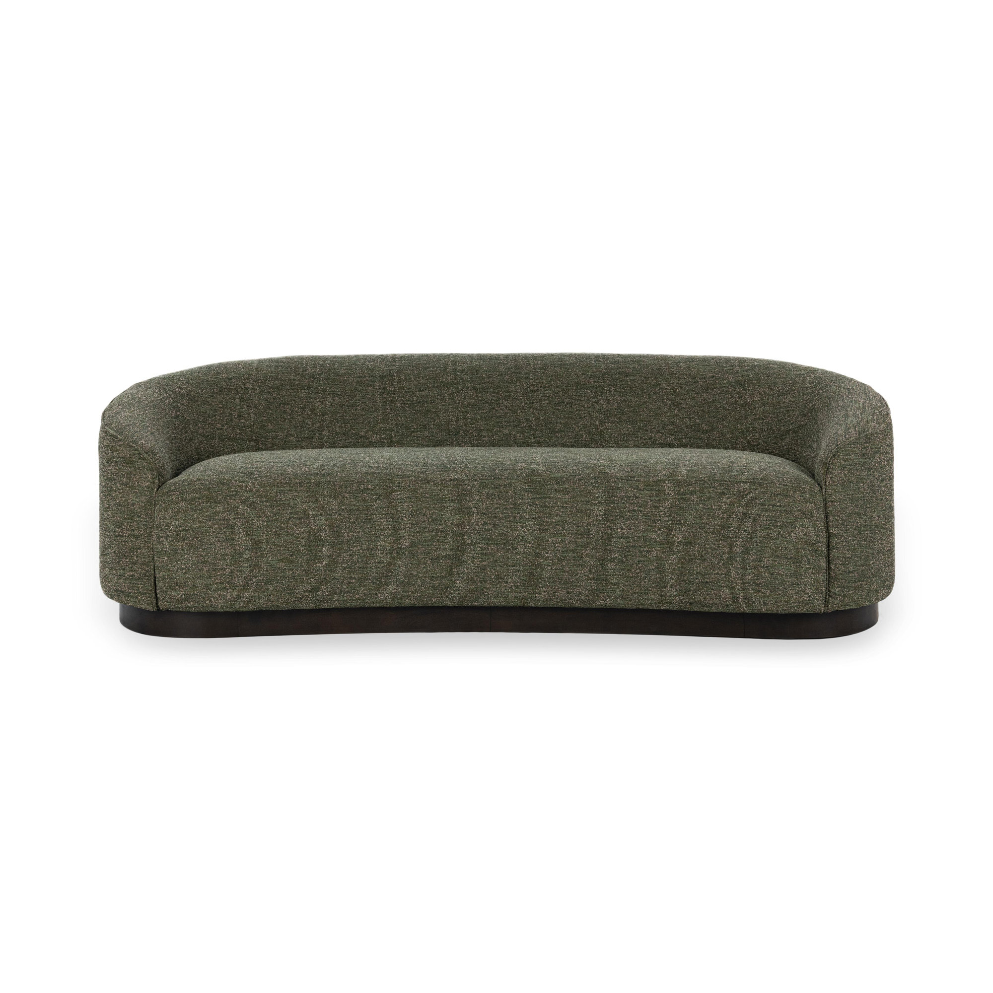 Pickensville 90.5'' Round Arm Curved Sofa, Antique Green