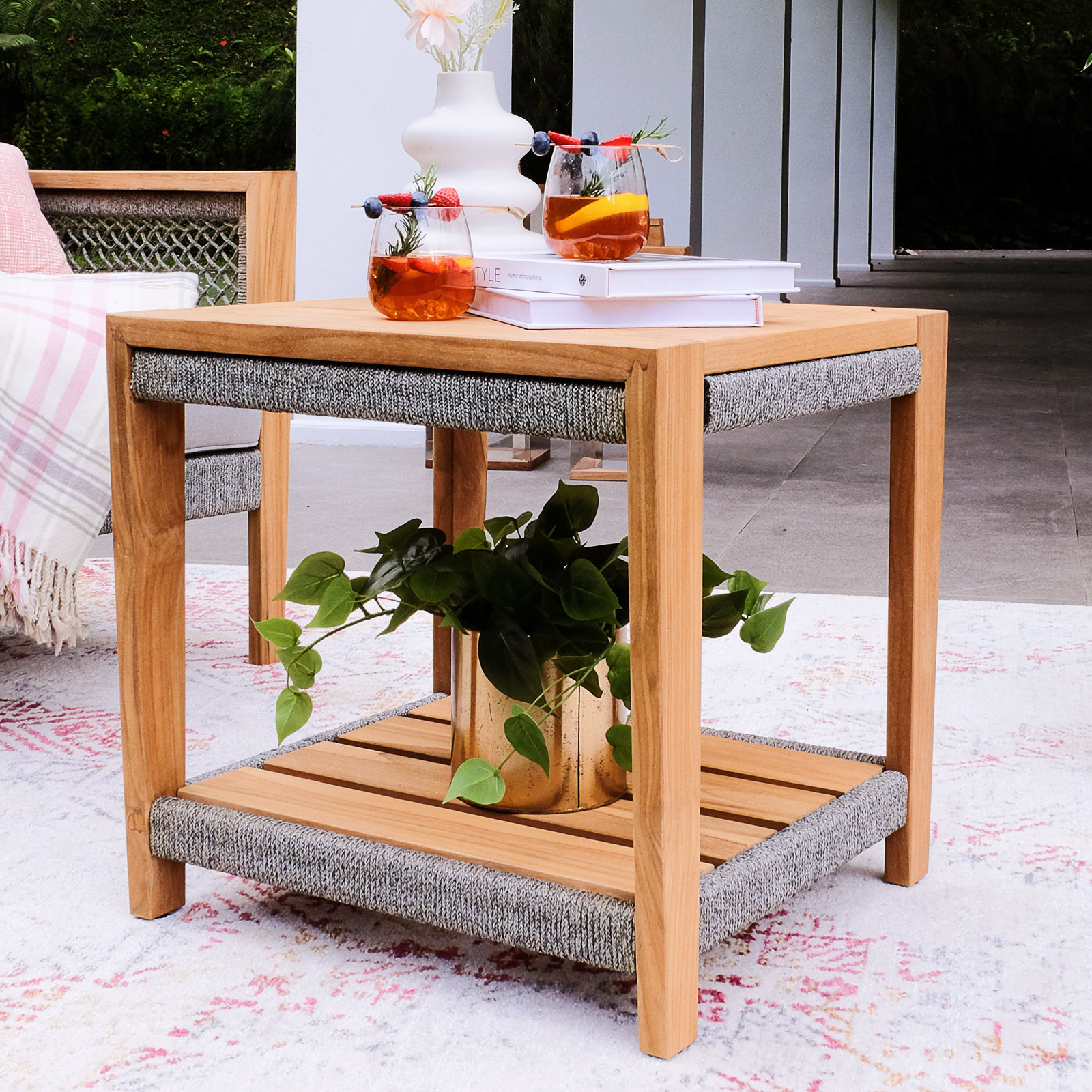Wallace 20.75'' Teak Outdoor Side Table