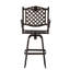 Tabouret de bar en fonte d'aluminium, élégance traditionnelle, confort pivotant, diamant, antirouille, intempéries, profondeur de 22,59 po, tabouret en cuivre avec pieds, l 24,84 po, couleur