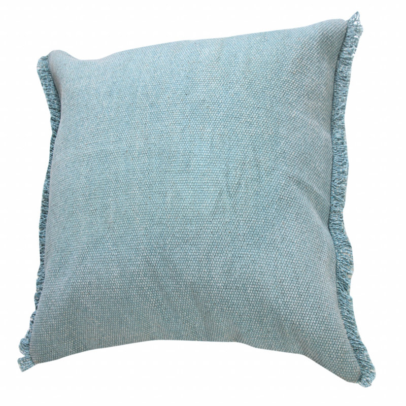  100% Cotton Throw Square Pillow Cover & Insert, Corydalis Blue/Light Blue