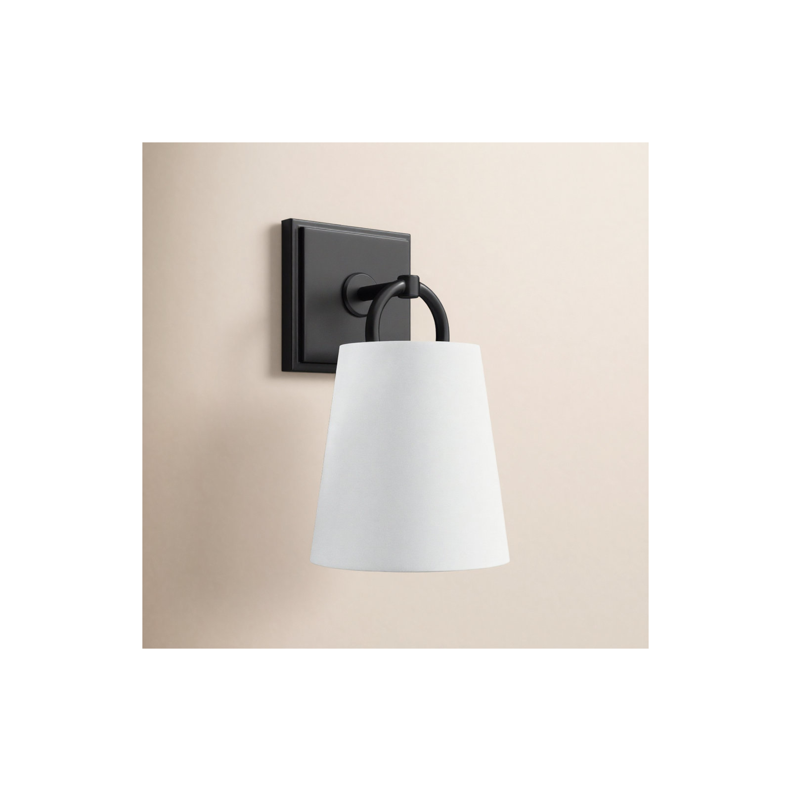Single Light Dimmable Armed Sconce, Matte Black