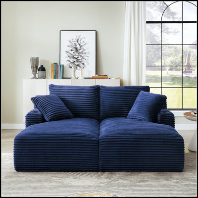 Chaise longue double Boneless Compressible avec porte-gobelets - Aucun assemblage requis