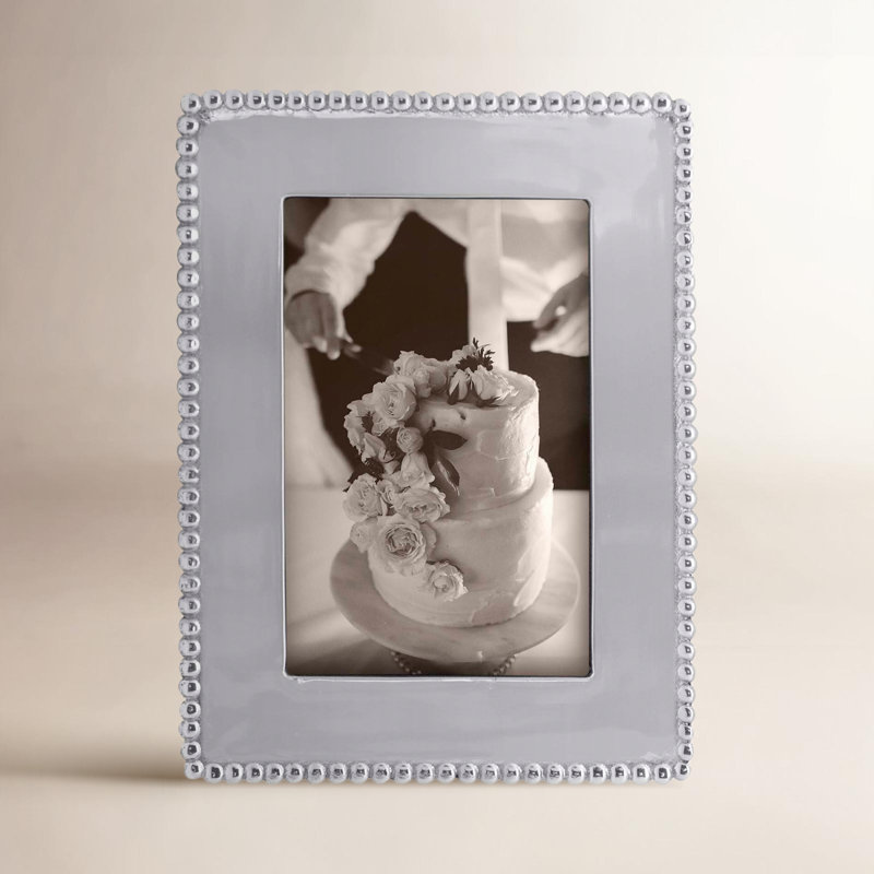 Beaded Metal Picture Frame, 6" H x 4" W