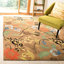 Tapis floral en laine et viscose touffeté à la main Soho-320287664