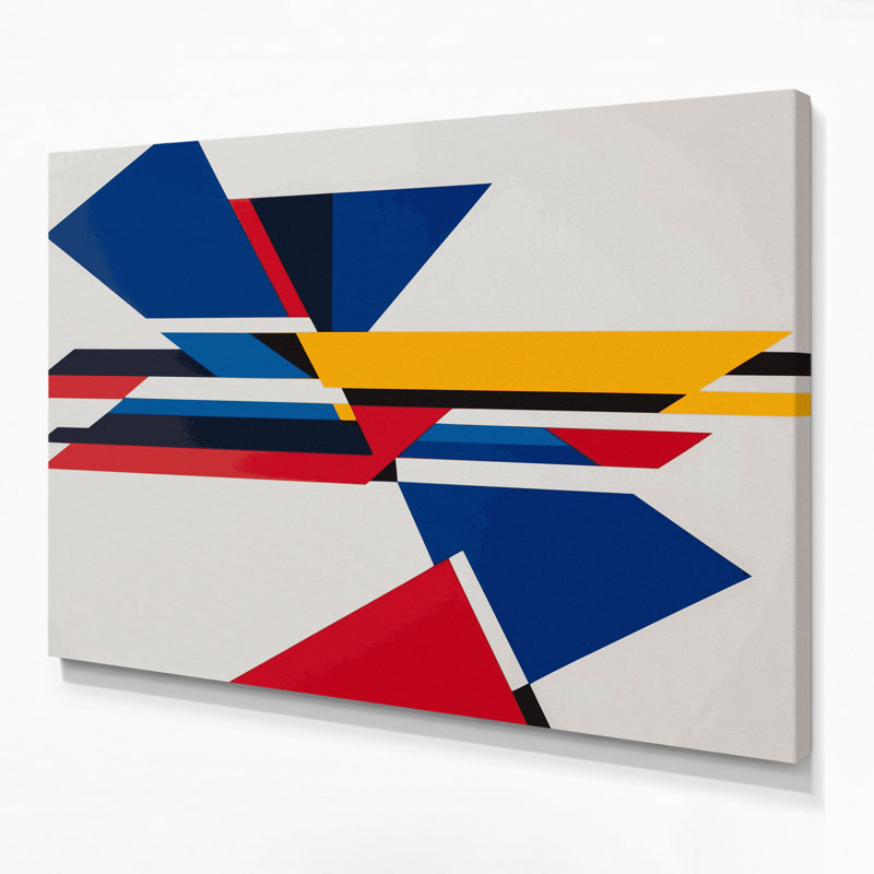 «Geometric Abstraction 1», art mural sur toile beige, H 11 po x l 14 po