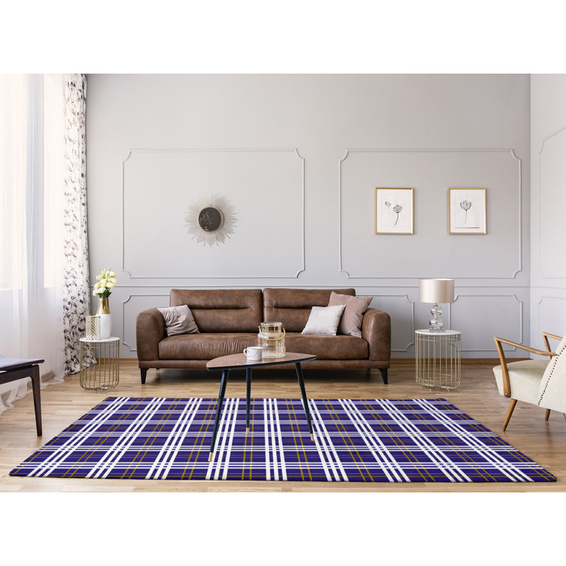 Tapis à carreaux mauve, Rectangle 8 pi x 10 pi