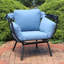 Akendra Modern Luxury Patio Chair With Retractable Canopy and Cushions - Blue-1605448932