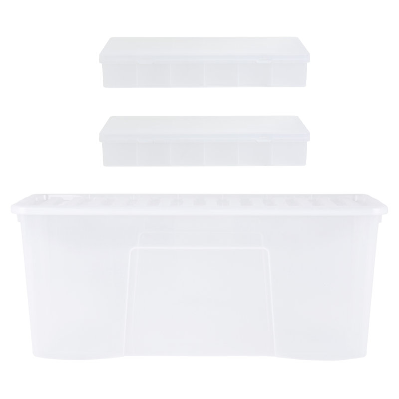 Wham Festive 3 Piece Tree & 2 Bauble Storage Boxes Clear