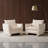 Oversized Chenille Fabric Accent Chair (Set of 2, BEIGE）-1011770133