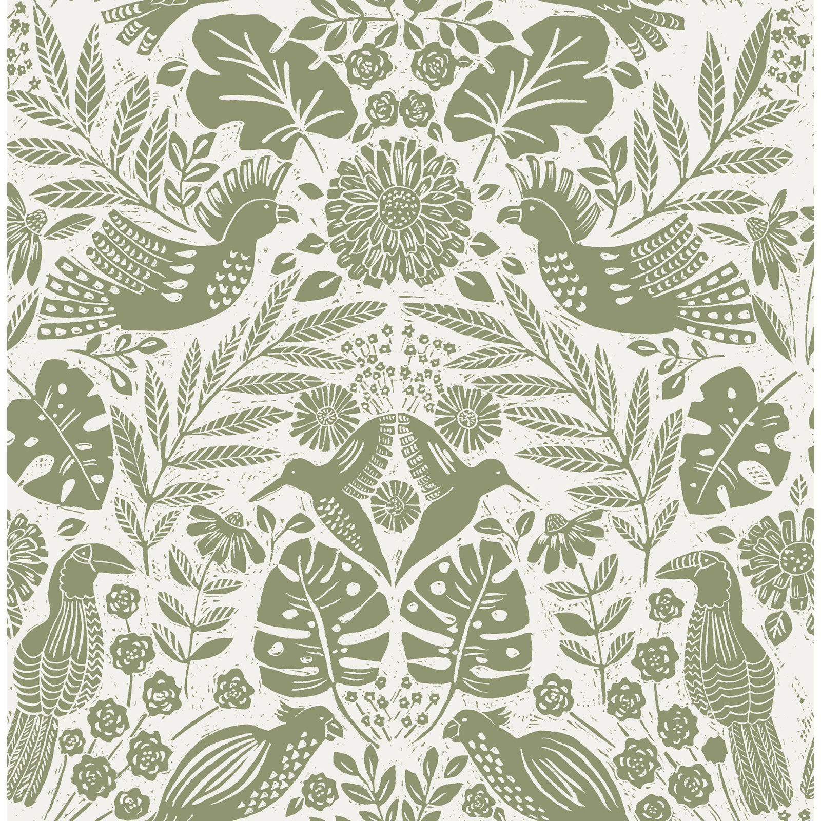 Pomona Floral Wallpaper, Green