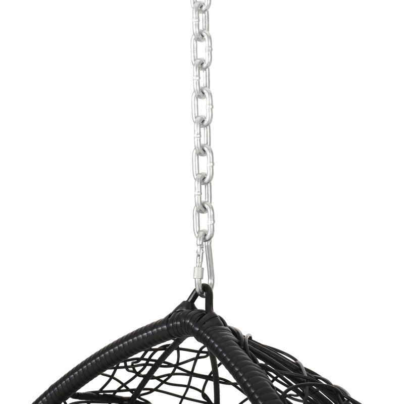 Balancelle en osier Chutney (sans support), Structure noire / coussin gris