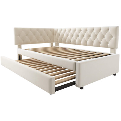 Upholstered Daybed with Trundle Bed