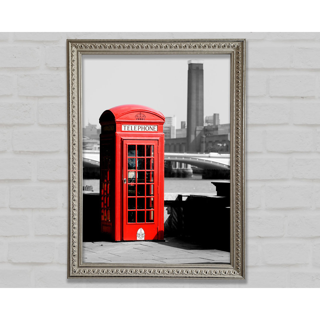 Londoner Rote Telefonzelle B N W - Druck