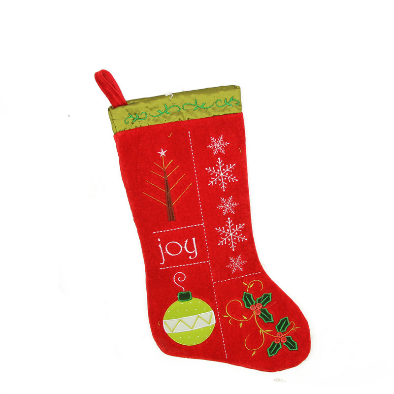 Chaussette de Noël 19 po rouge et vert