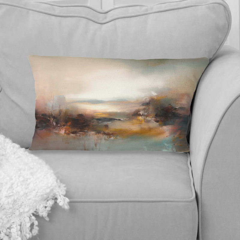 Coussin décoratif brun à motif de nature abstraite III