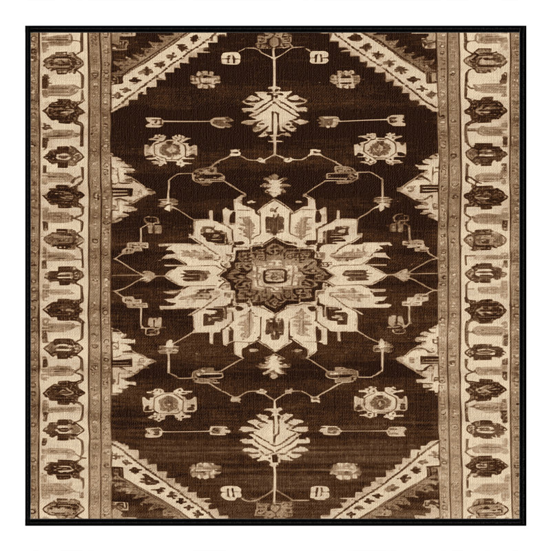 Tapis brun lavable à la machine, Carré 5 pi