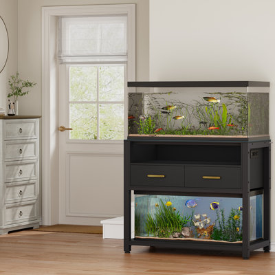 Hassib 40 Gallon Aquarium Stand with Storage and Built-in Outlets,Farmhouse Fish Tank Stand,ReptileTank Stand Terrarium Stand