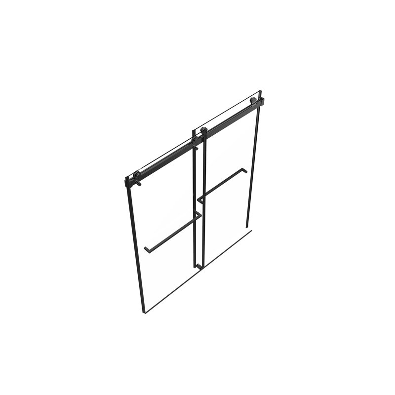 Porte de douche sans cadre l 56 "à 60" x H 76 ", Noir