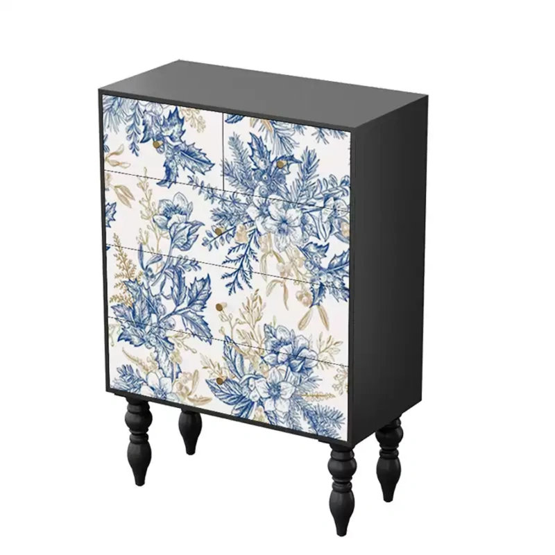Commode d'appoint de rangement moderne à cinq tiroirs
