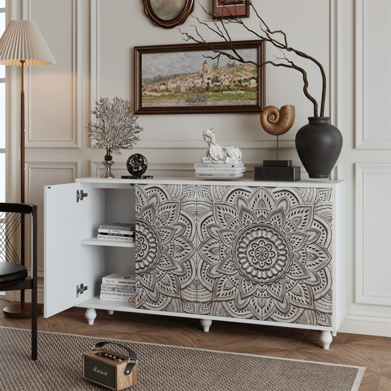 Buffet 60 po 3D Boho Mandala, White