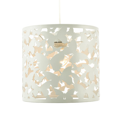 23cm H Metal Drum Pendant Shade ( No Direct Attachment Method ) in White