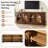 66.9" Sideboard With Storage, Farmhouse TV Stand With 4 Semi-Arched Glass Doors, Wood Grain Sideboard With Adjustable Shelves And Cable Management-1650758643