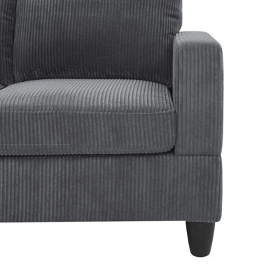 Savannah Modular Corduroy Sectional Sofa With Ottoman