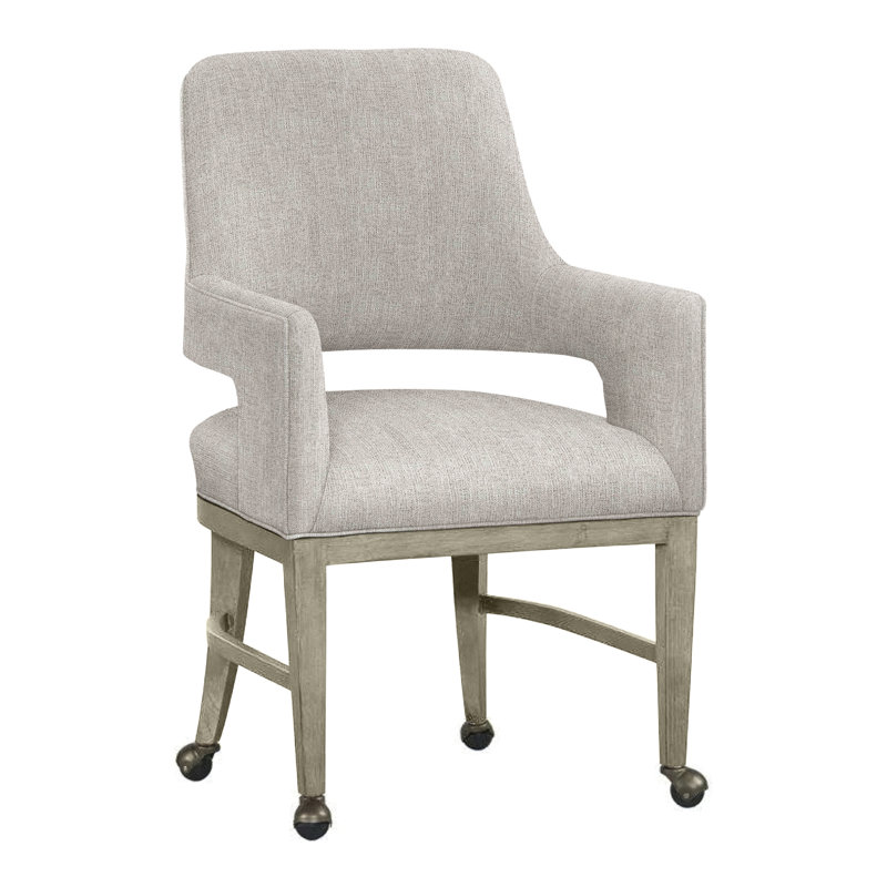 Chaise avec accoudoirs Josie, Lin 3156, Amande chamois
