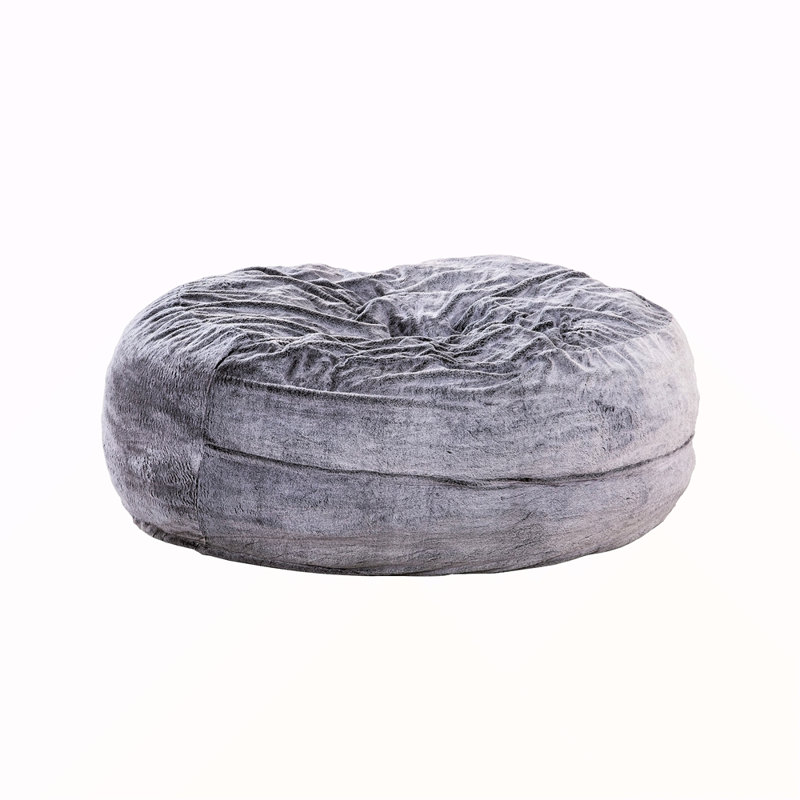 Fauteuil à billes classique en fausse fourrure à mémoire de forme de 5 pi, fauteuil de salon, fauteuil à billes doux et confortable