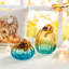 Citrouille en verre turquoise 7 po