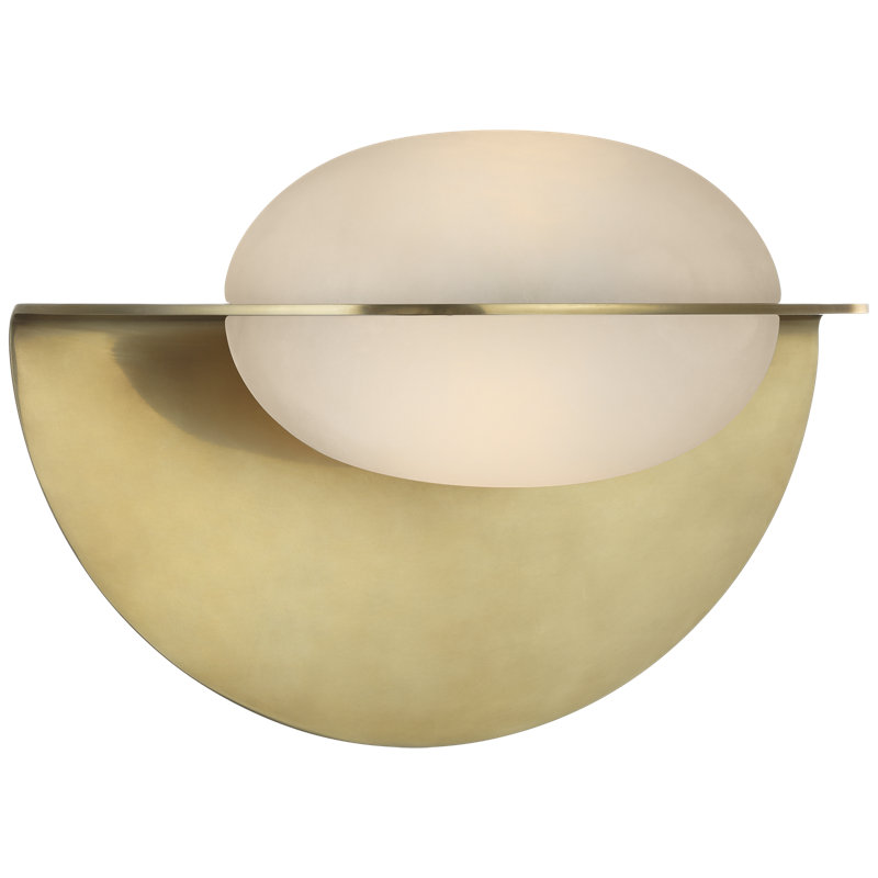 Kelly Wearstler Fosse 9" Invertable Oval Sconce, Antique-Burnished Brass