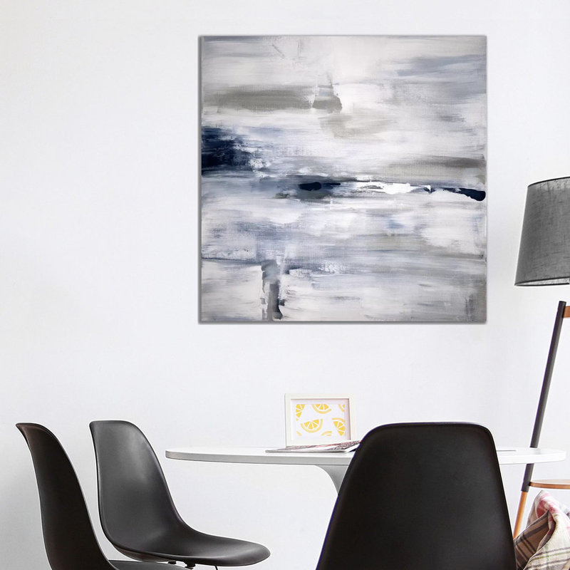 «Shifting Tides I», impression sur toile, H 37 po x l 37 po x P 1,5 po, Toile avec cadre noir, Pas de tapis