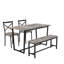 Ensemble de table et de chaises de style industriel quatre pièces avec dossier, structure solide pour des espaces de salle à manger polyvalents-977592529-977592533-977592535-977596200-977596203