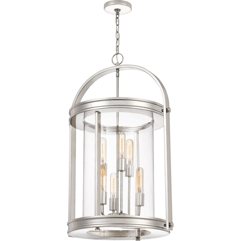 Luminaire suspendu pour lanternes 8 lumières Paolucci, Nickel poli