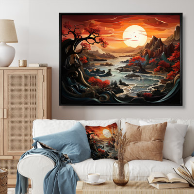 Chine, paysage de dragons - reproduction
