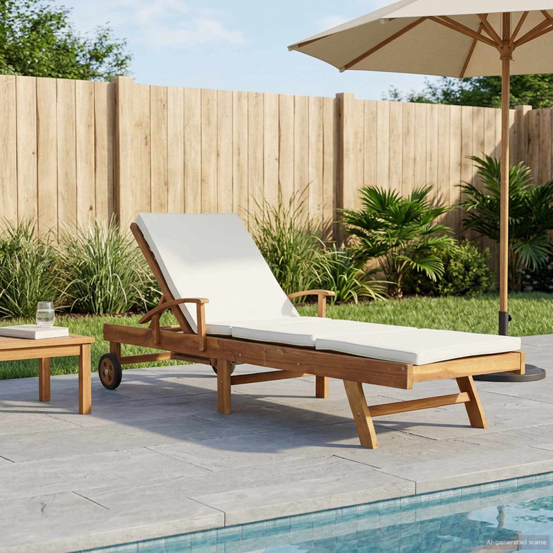 Outdoor Lounge Chair, Cream