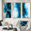 Bleu et noir, marbre chromatique - ensemble d'art abstrait de 3 pièces-1692577703-1692577702