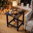 Adirondack Patio Table 17" Height Square HDPE Outdoor Side Table, Weatherproof Waterproof Sun Resistant Easy Clean Backyard End Table, Black-1334189456