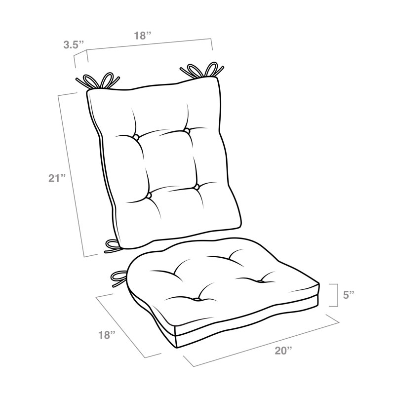 ARDEN Plush Indoor/Outdoor Rocking Chair Cushion Set, 18 x 20