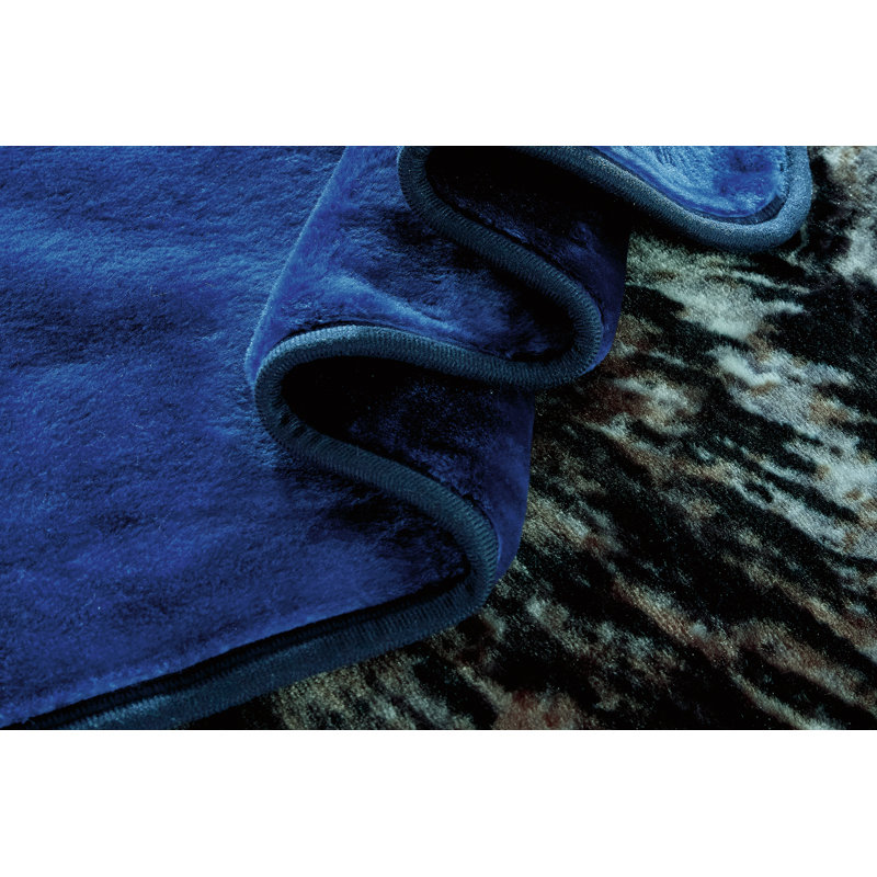 King Size Blue Faux Mink Reversible Wolf Blanket