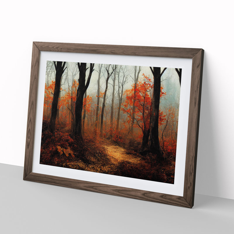 Magnetic Autumn Forest - Framed Print, 46cm H x 64cm W x 2cm D, Walnut