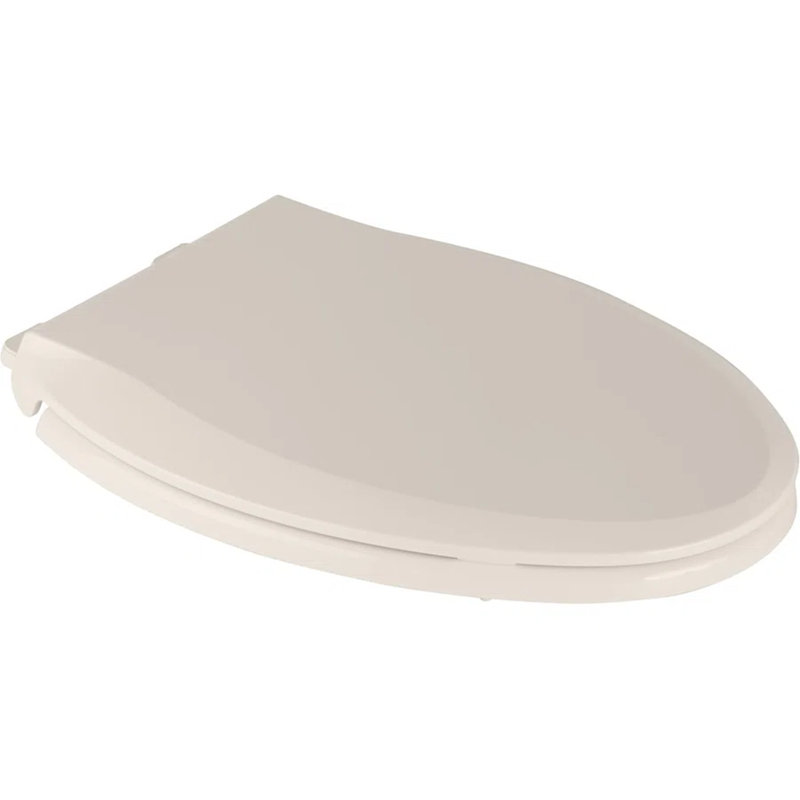 19inch Round Toilet Seat, Safe PP Material, Quiet-Close, Easy Installation Release with Included Hardware, Universal Fit for Standard Toilets Almond color