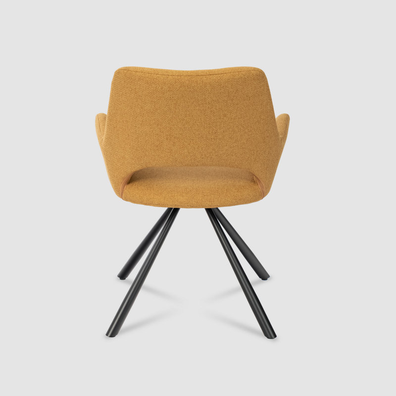 Picasso 45cm H Polyester Upholstered Metal Armchair, Yellow