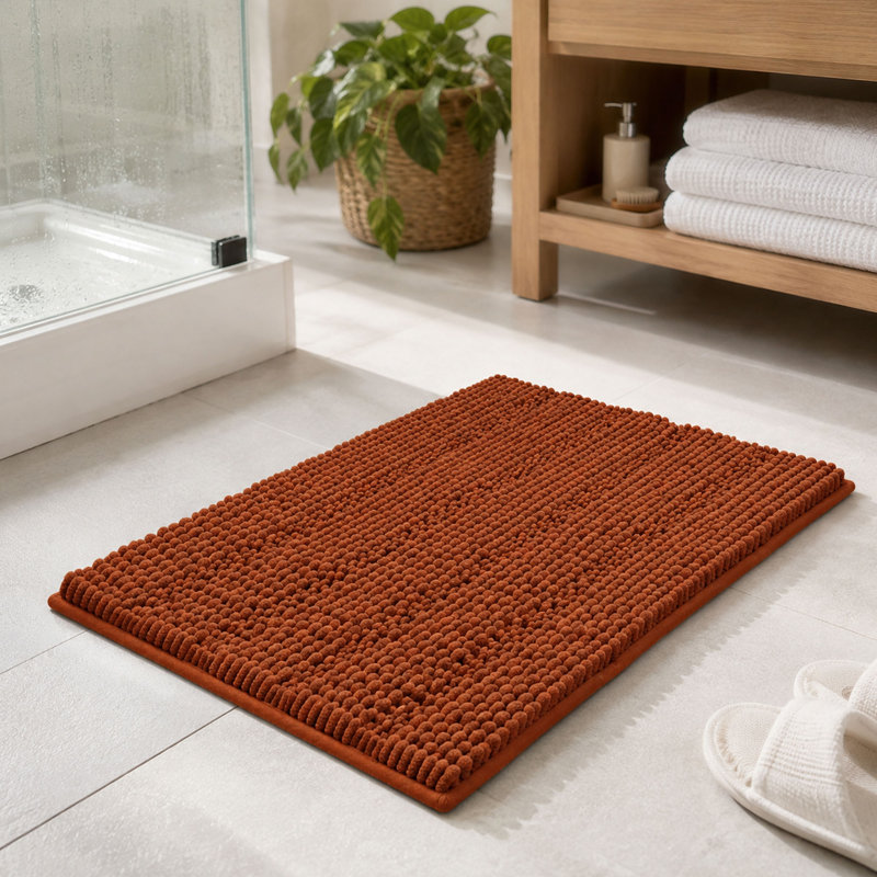 Chenille Bath Mat with Non Slip Backing